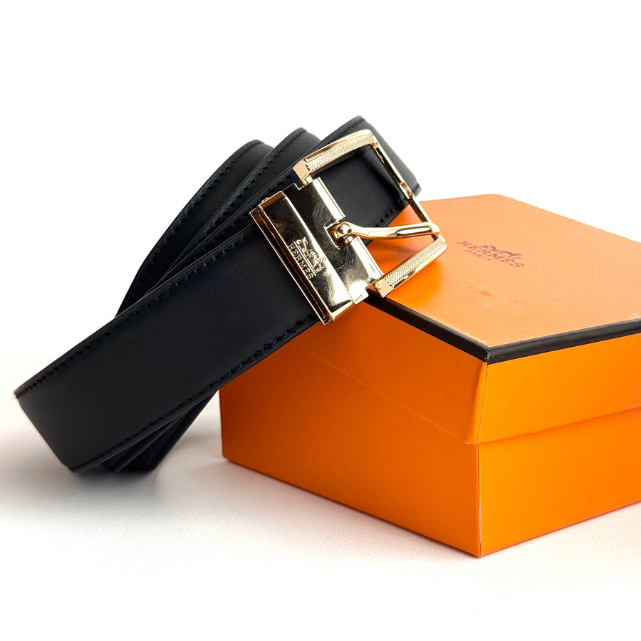 Hermès Classic Buckle Belt – Black / Gold