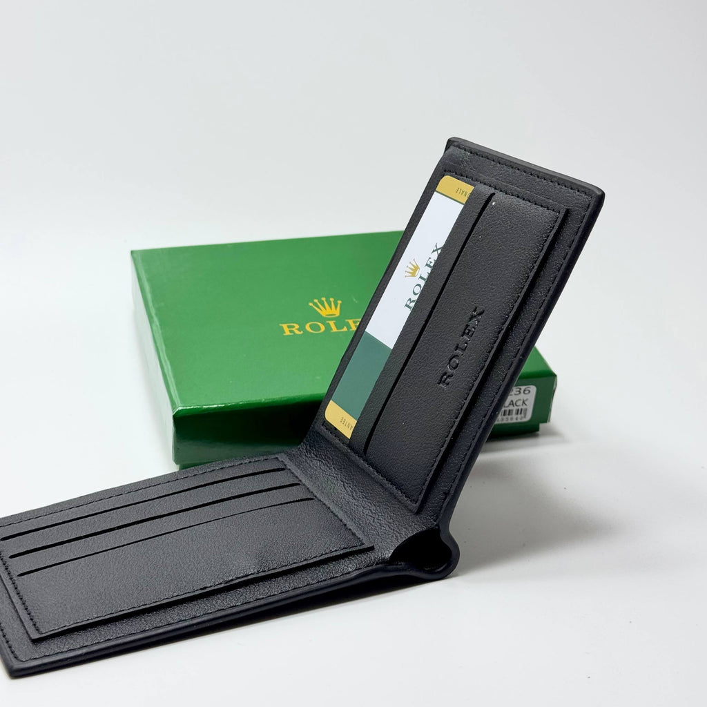 Rolex Classic Leather Wallet - Black