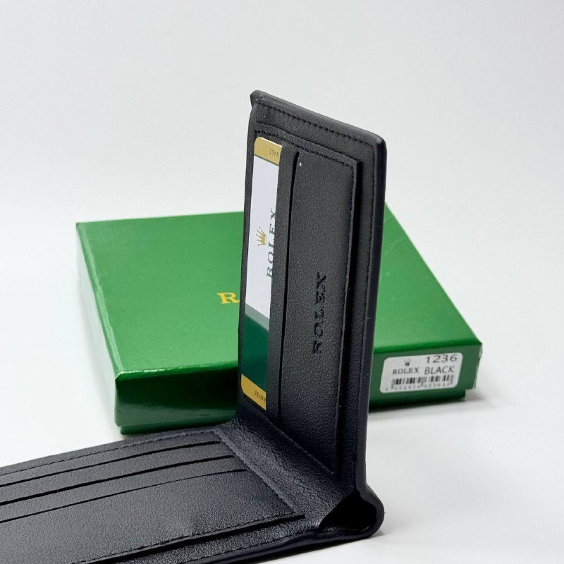 Rolex Classic Leather Wallet - Black