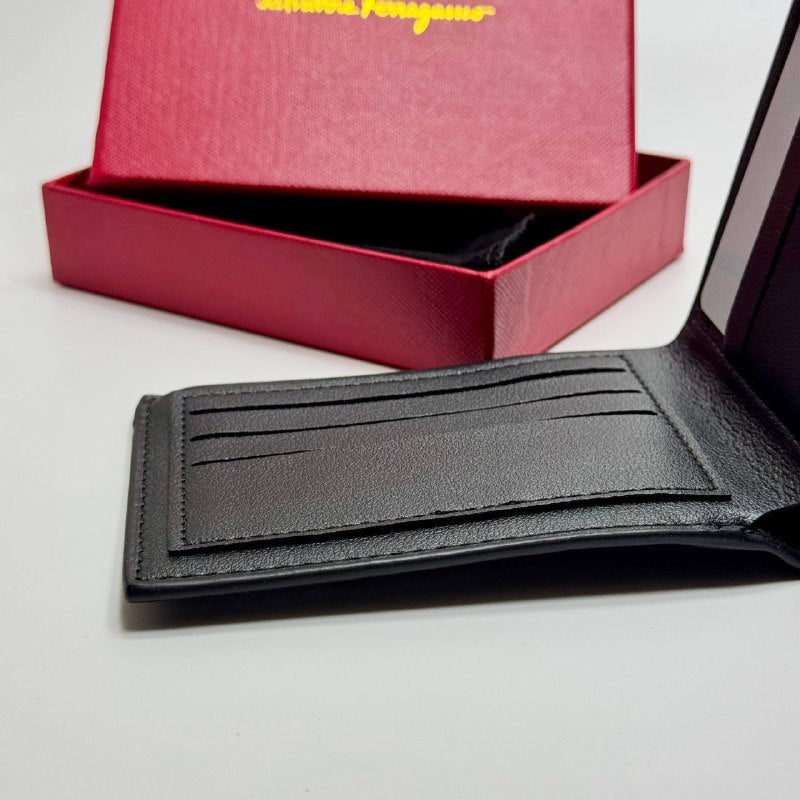Salvatore Ferragamo Gancini Bifold Wallet – Black
