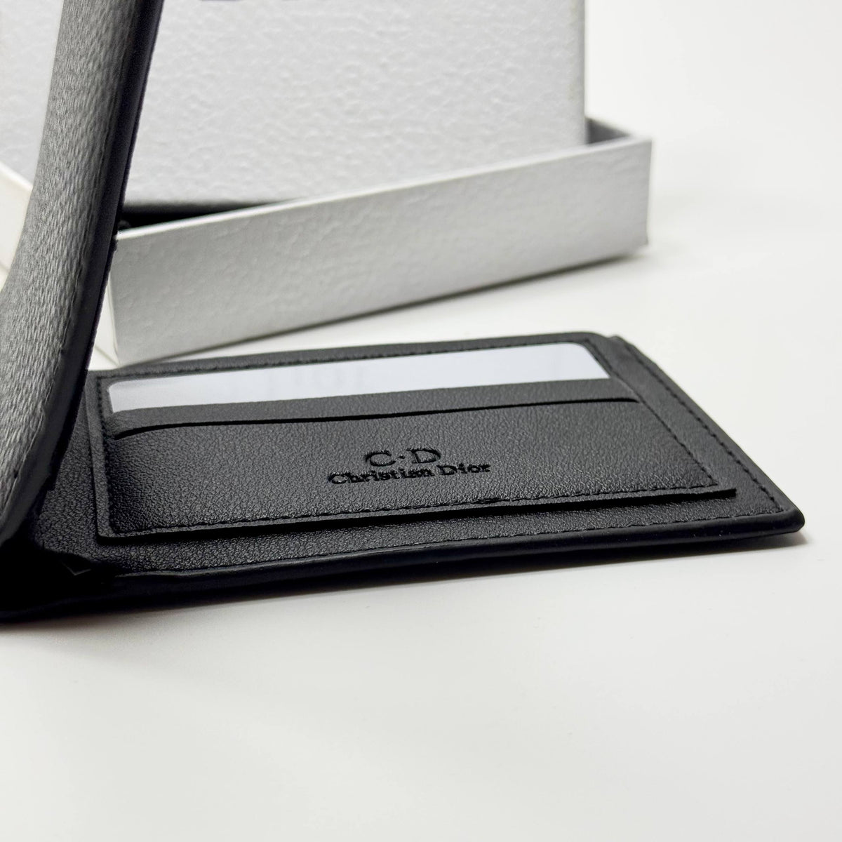 Dior Pebbled Logo Bifold Wallet – Black