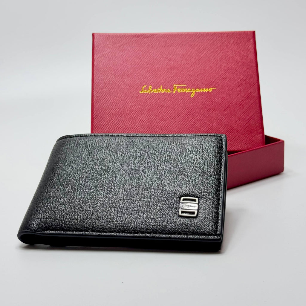 Salvatore Ferragamo Grained Bifold Wallet – Black