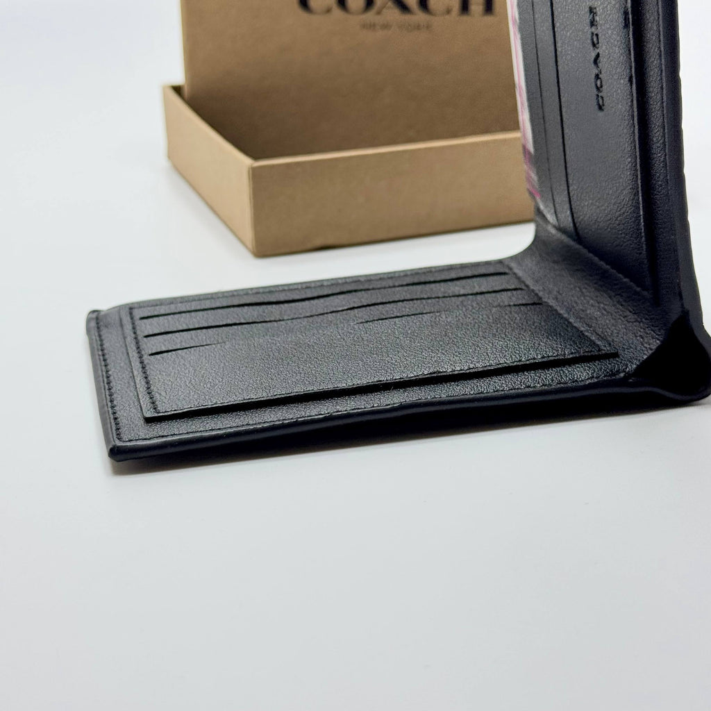 Coach Signature C Embossed Bifold Wallet – Black