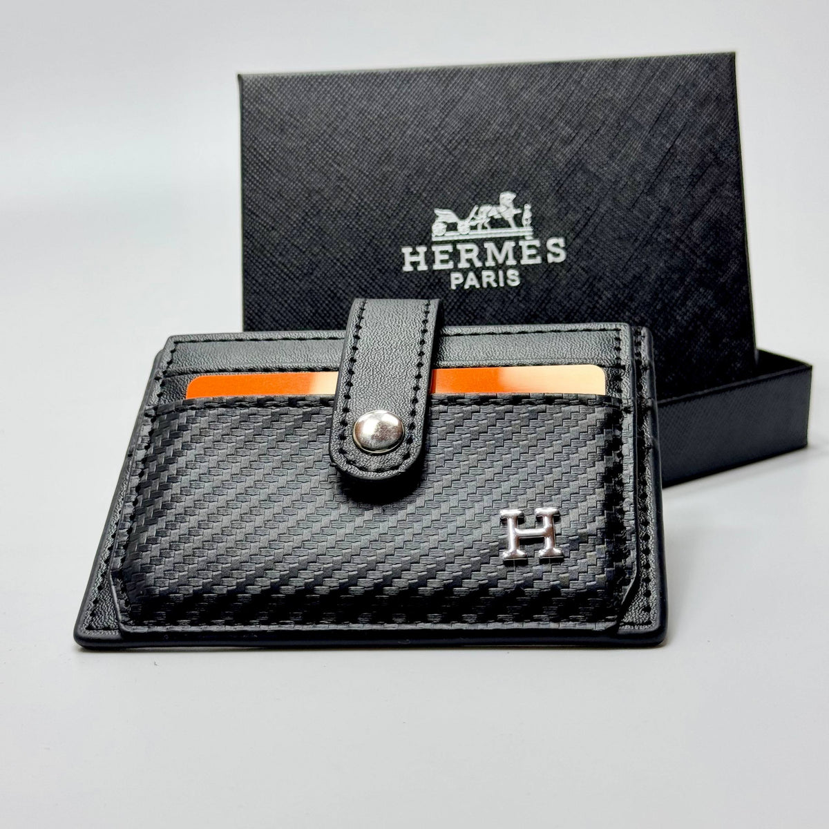 Hermès H Carbon Card Holder – Black