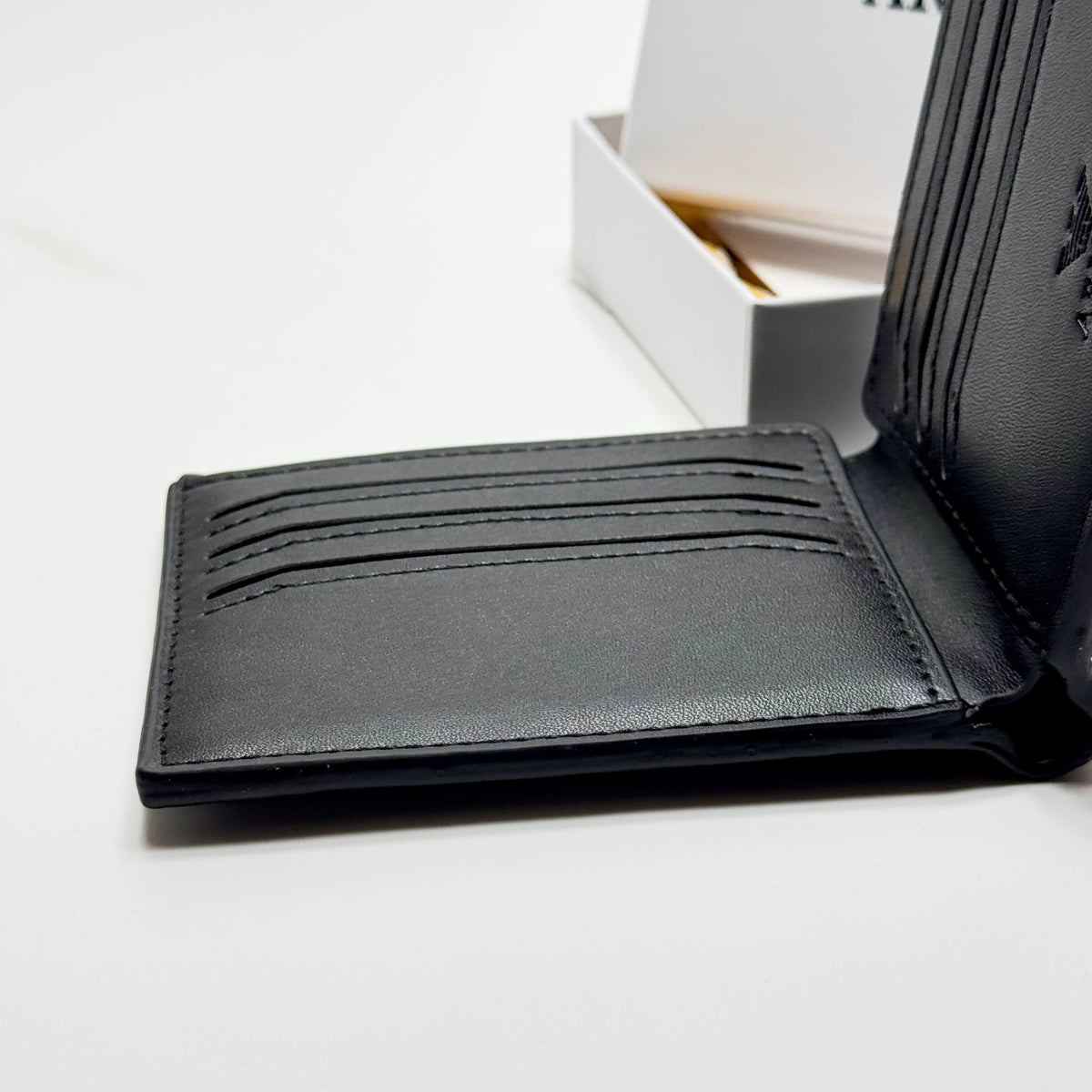 Armani Embossed Bifold Wallet – Black