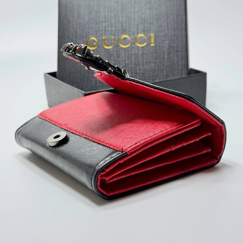 Gucci Dionysus GG Monogram Flap Wallet – Black Red (For Her)