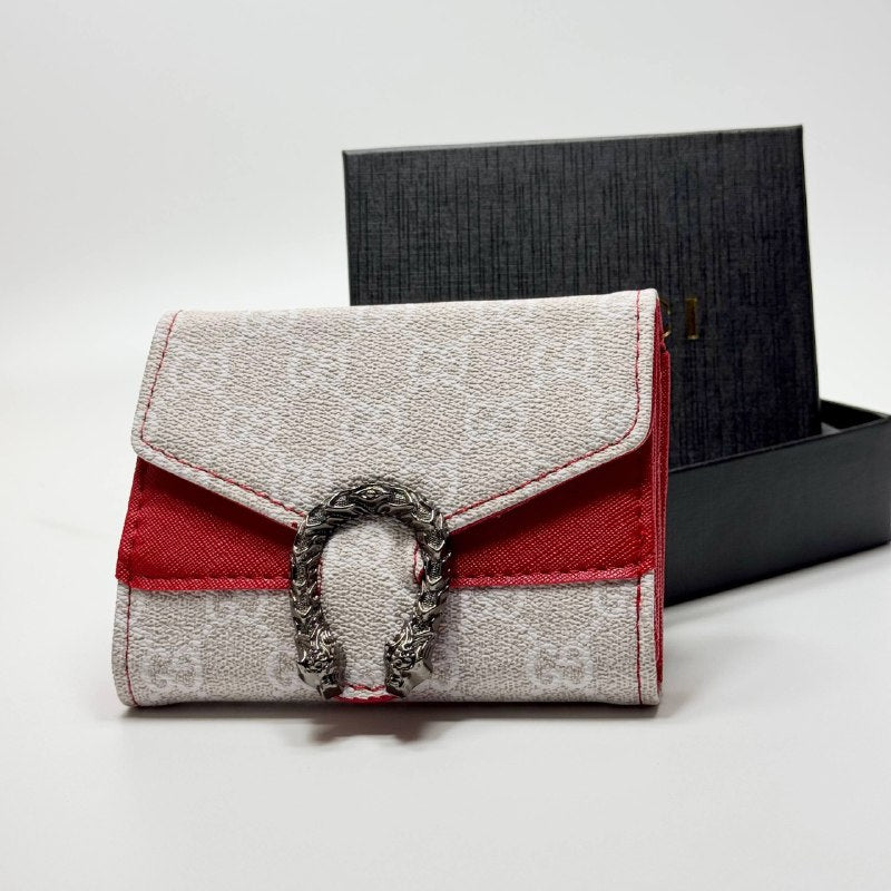 Gucci Dionysus GG Monogram Flap Wallet – White Red (For Her)