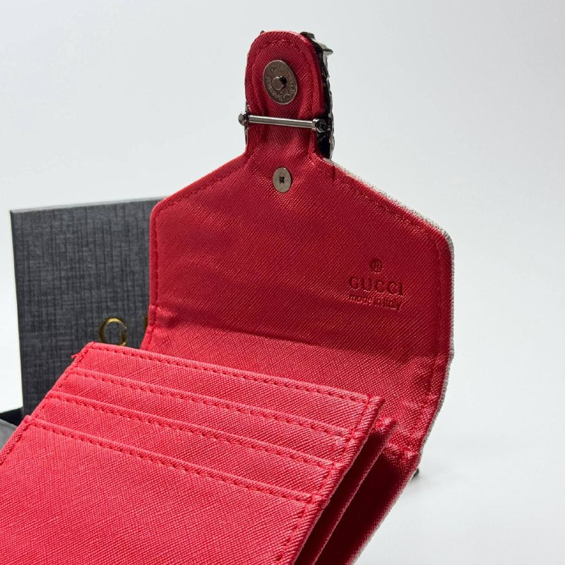 Gucci Dionysus GG Monogram Flap Wallet – White Red (For Her)