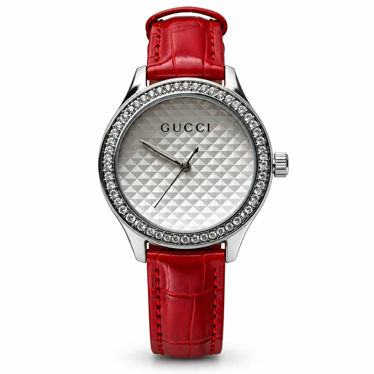Gucci Flora Diamond Bezel – Silver Red