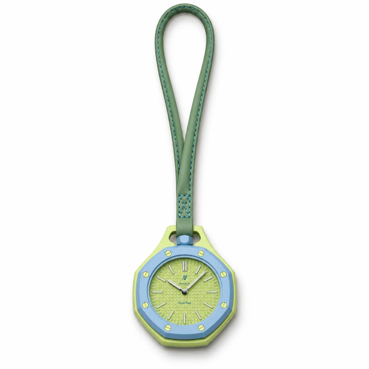Royal Oak Style Pendant Pocket Watch – Lime Green Blue