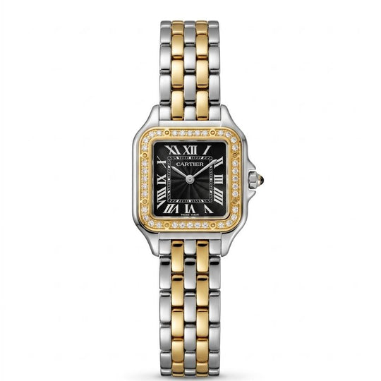 Panthère de Cartier – Silver Diamond Gold Black Dial