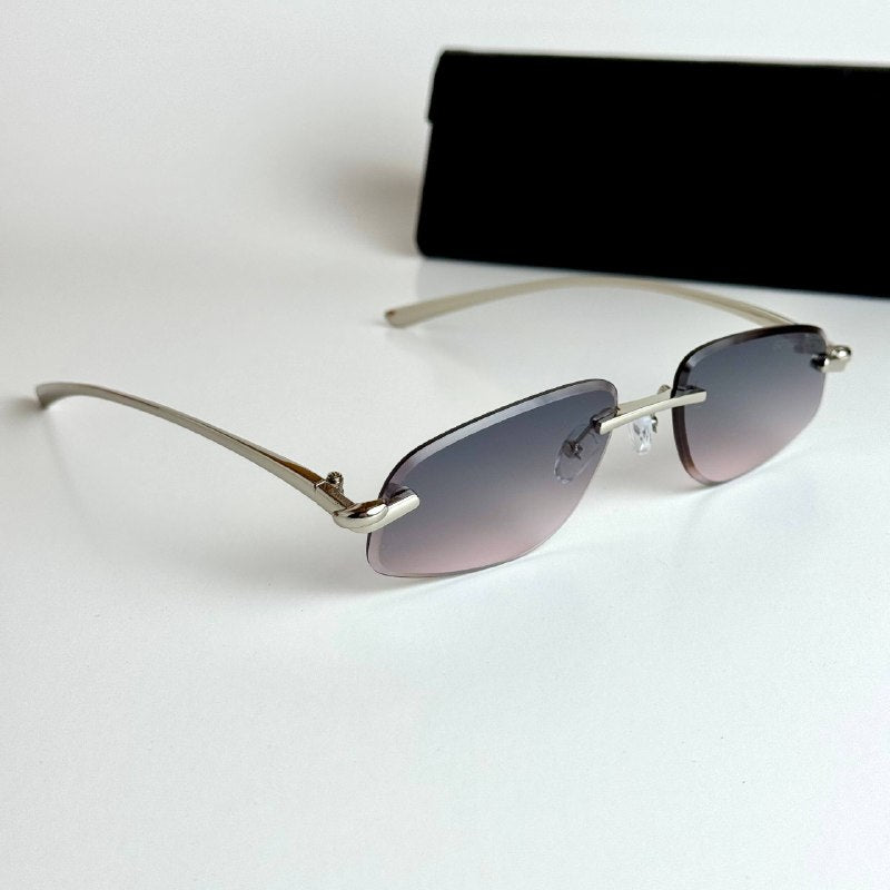 Bottega Veneta Rimless – Silver Grey Gradient