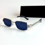Bottega Veneta Rectangular BV1284S – Silver Blue