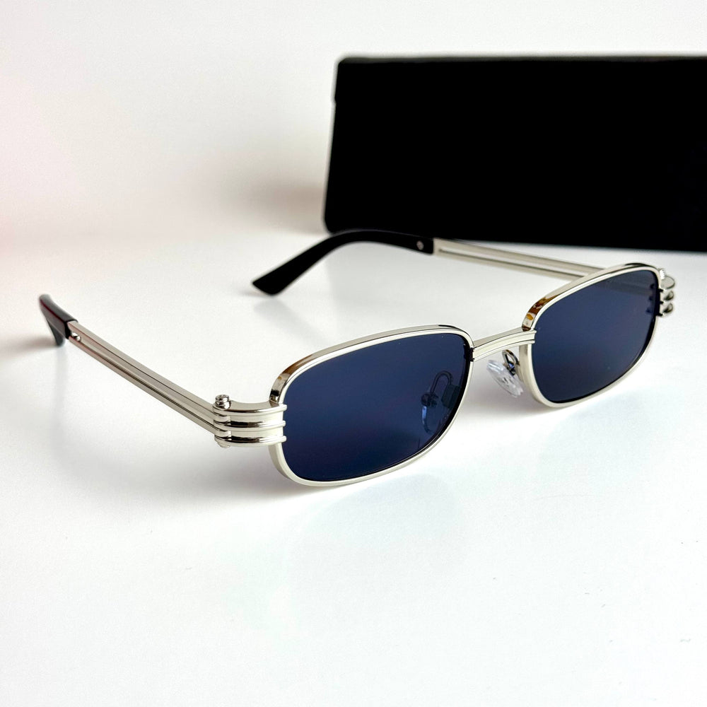 Bottega Veneta Rectangular BV1284S – Silver Blue