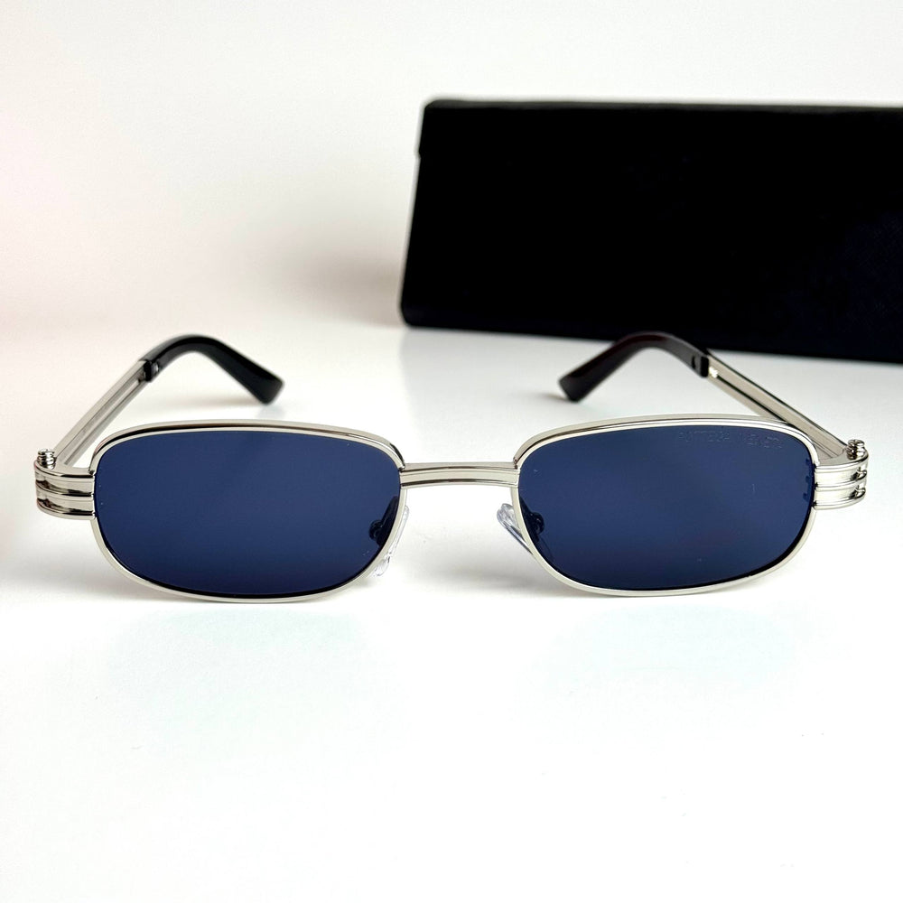 Bottega Veneta Rectangular BV1284S – Silver Blue