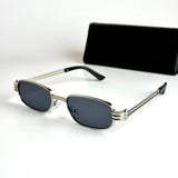 Bottega Veneta Rectangular BV1284S – Silver Black