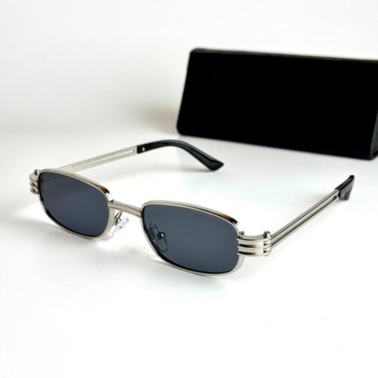 Bottega Veneta Rectangular BV1284S – Silver Black
