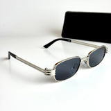 Bottega Veneta Rectangular BV1284S – Silver Black