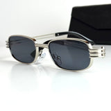 Bottega Veneta Rectangular BV1284S – Silver Black