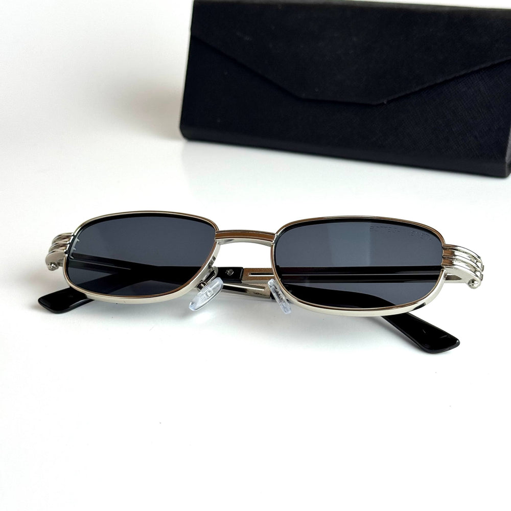 Bottega Veneta Rectangular BV1284S – Silver Black