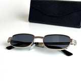 Bottega Veneta Rectangular BV1284S – Silver Black