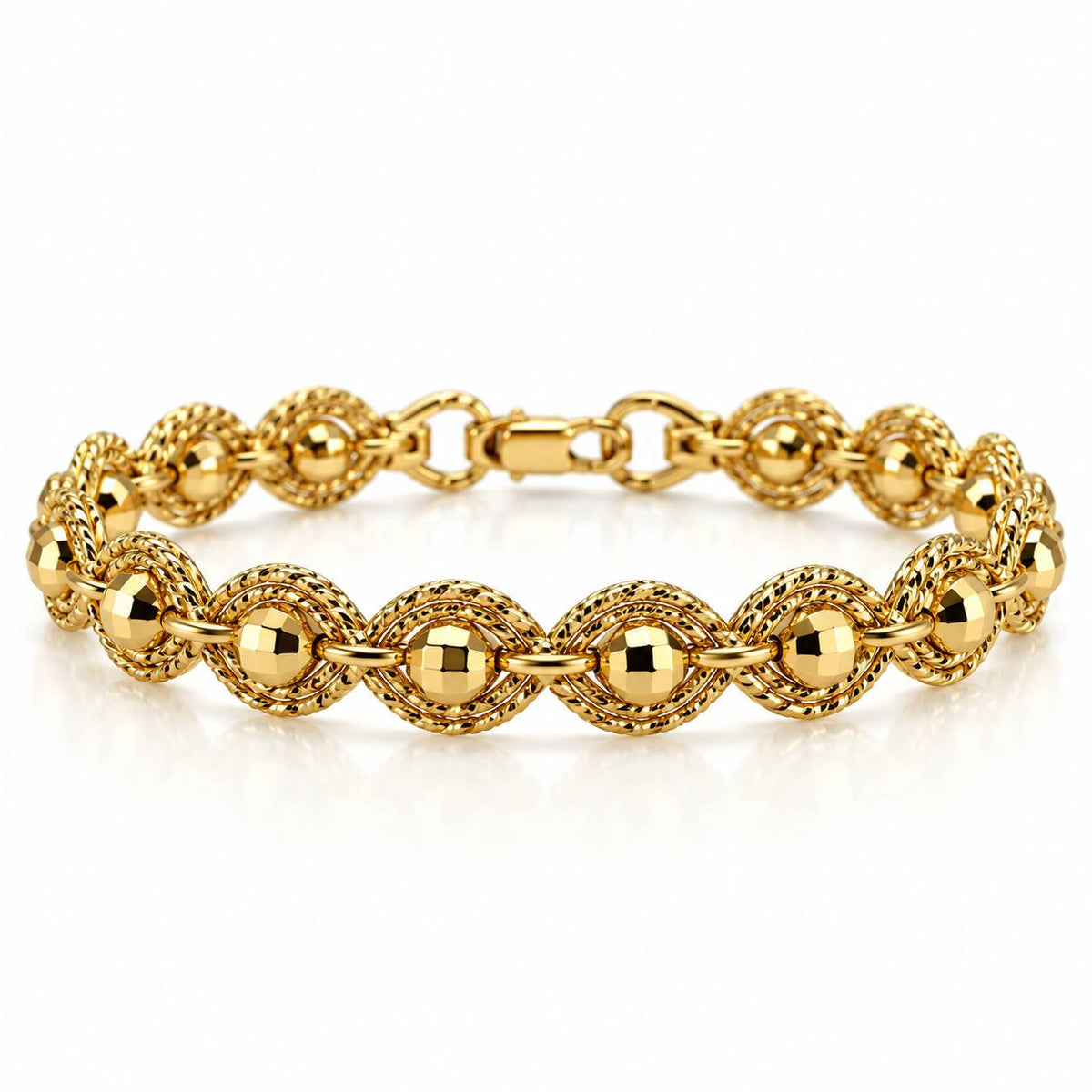 Beaded Link Bracelet – Gold