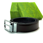 Gucci Buckle Belt — Silver Brown