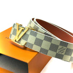 LV Canvas Belt - Gold Grey