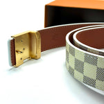 LV Canvas Belt - Gold Grey