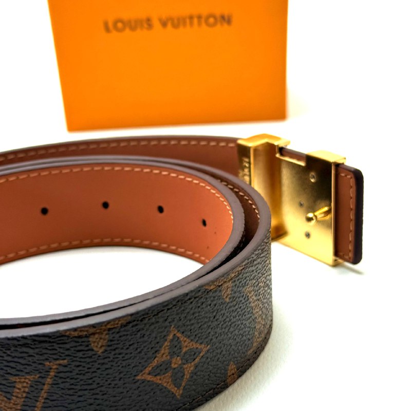 LV Canvas Belt - Gold Brown
