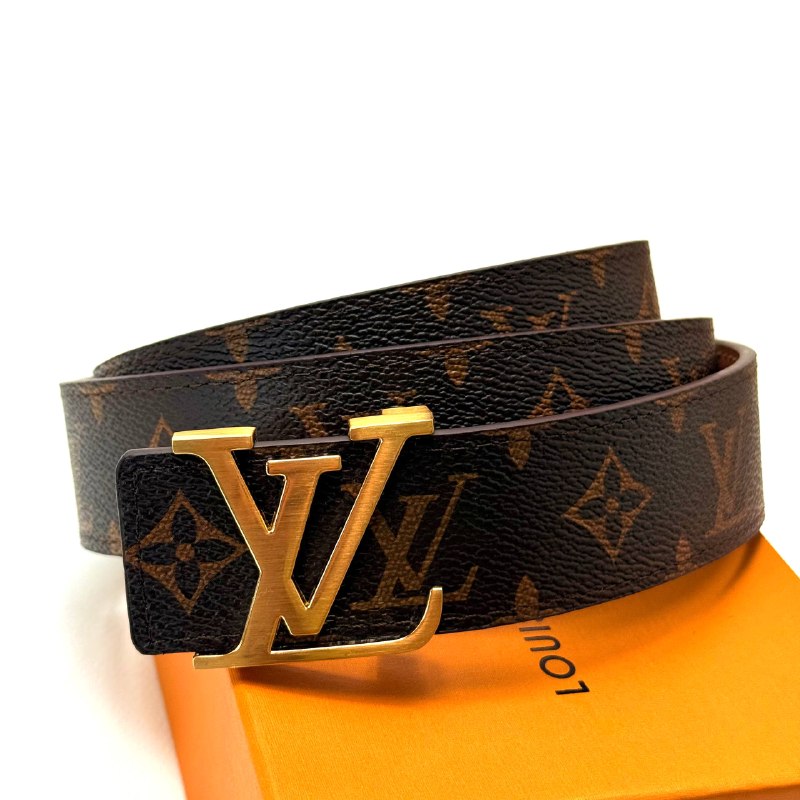 LV Canvas Belt - Gold Brown