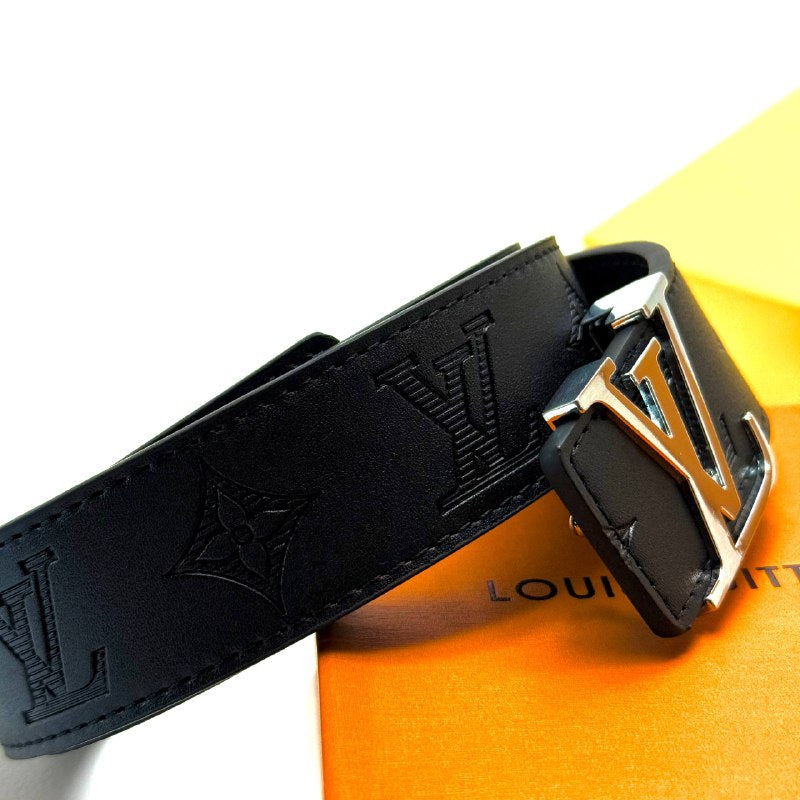 LV Canvas Belt - Silver Black