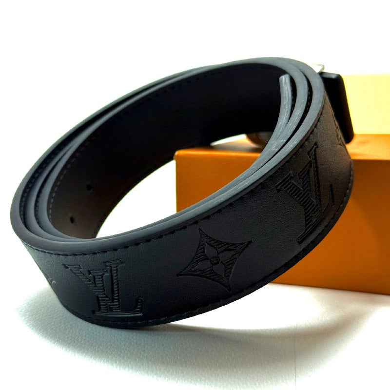 LV Canvas Belt - Silver Black