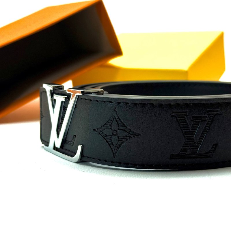 LV Canvas Belt - Silver Black