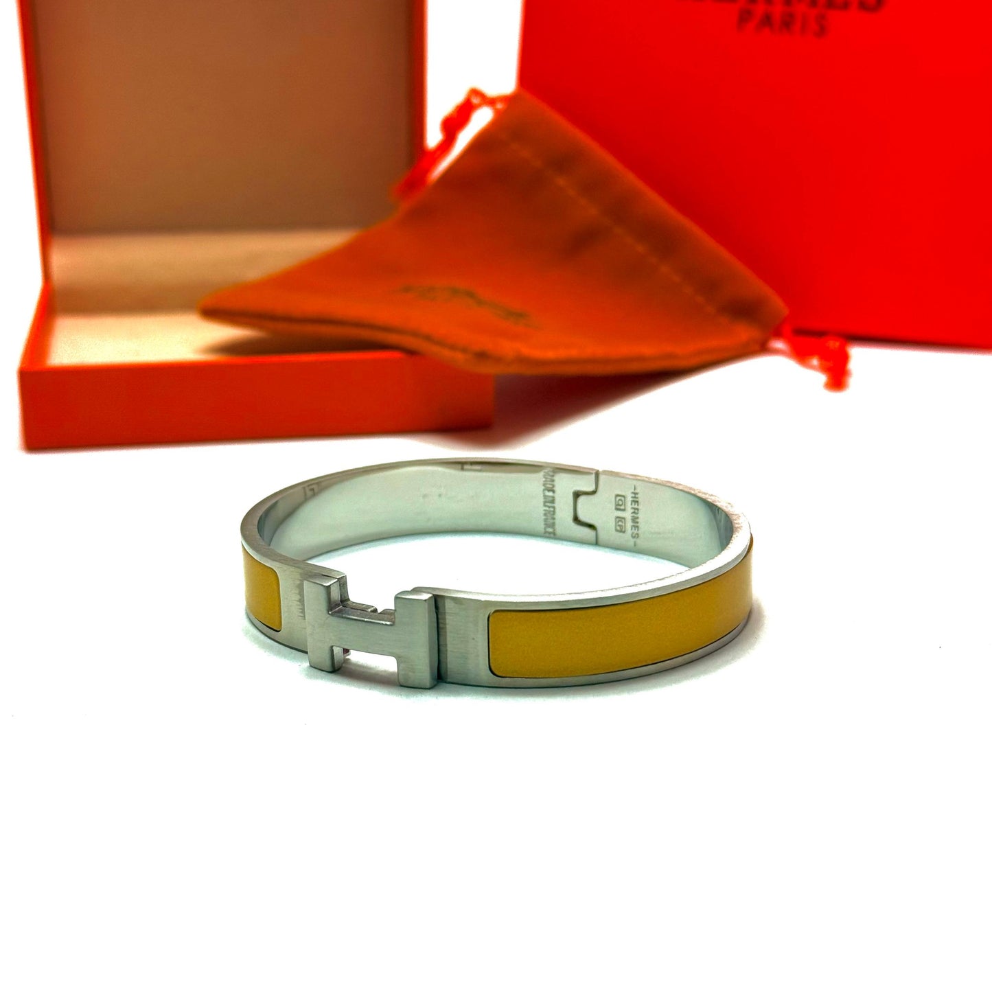 Hermès Clic H — Silver Yellow