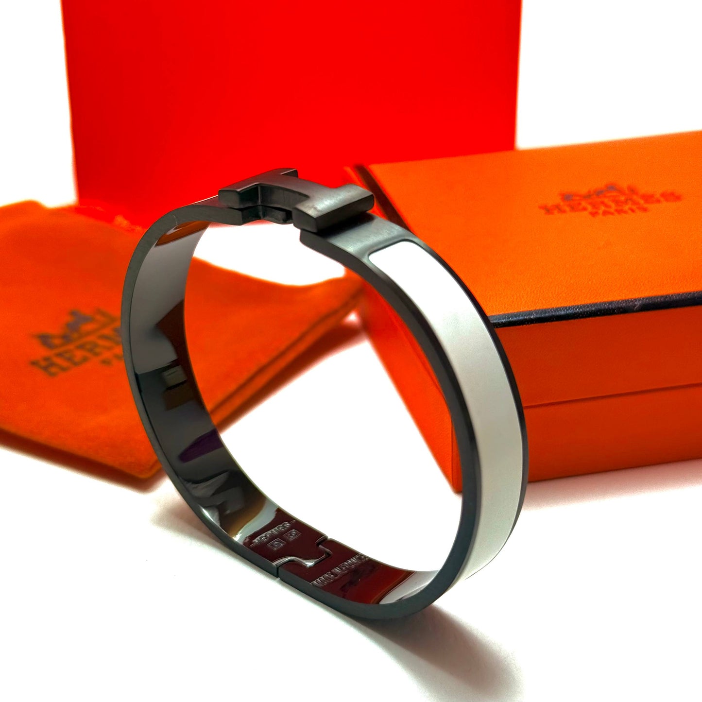 Hermes Clic H — White Black