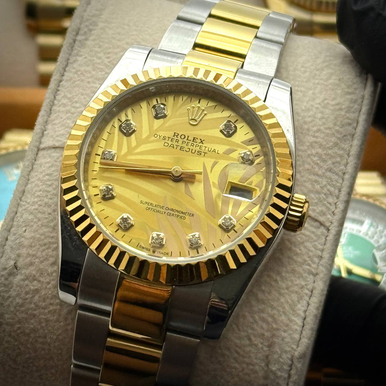 Rolex Datejust Palm Dial – Diamond Markers Two-Tone (Women)