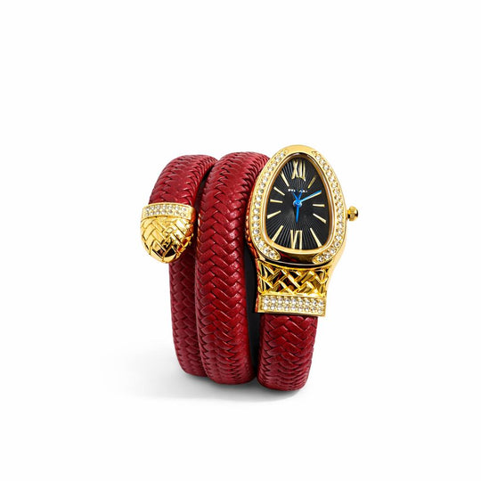 Bvlgari Serpenti Leather Wrap - Red