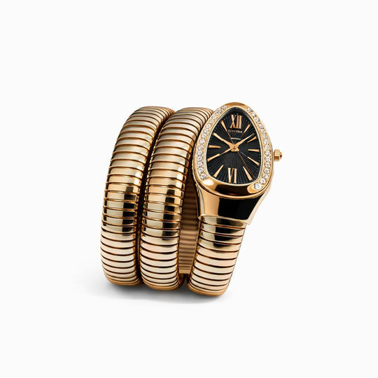 BVLGARI Serpenti Tubogas Watch – Rose Gold / Black Dial