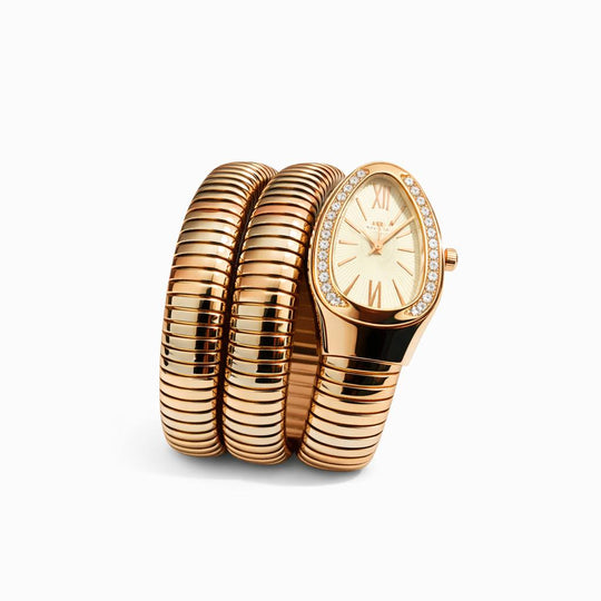 BVLGARI Serpenti Tubogas Watch – Two-Tone Rose Gold / White Bezel