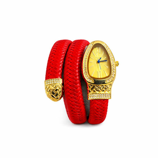 Bvlgari Serpenti Leather Wrap - Red Gold