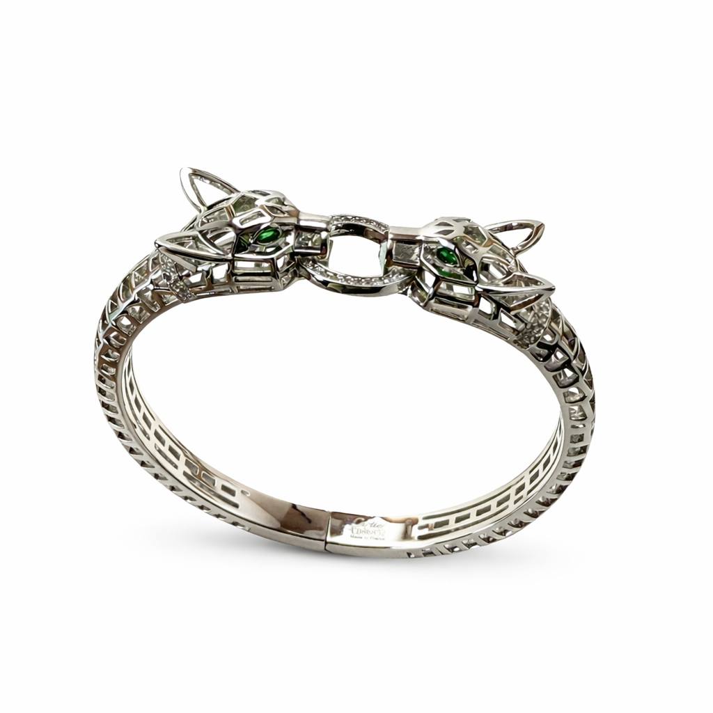 Cartier Twin Panther Bracelet – Silver Green