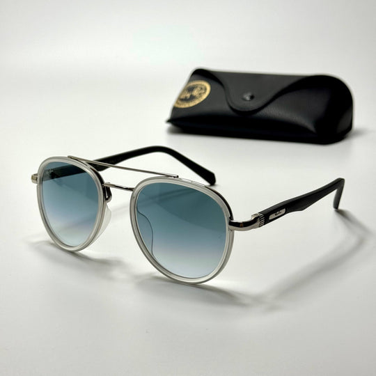 Ray-Ban Round Aviator RB3857 - White Blue