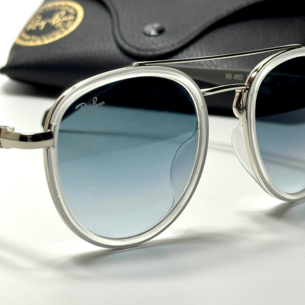 Ray-Ban Round Aviator RB3857 - White Blue