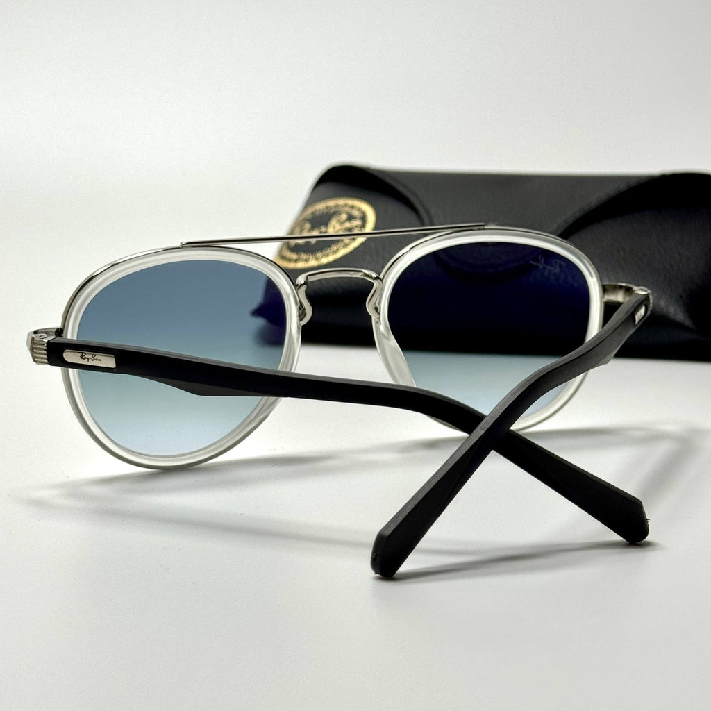 Ray-Ban Round Aviator RB3857 - White Blue
