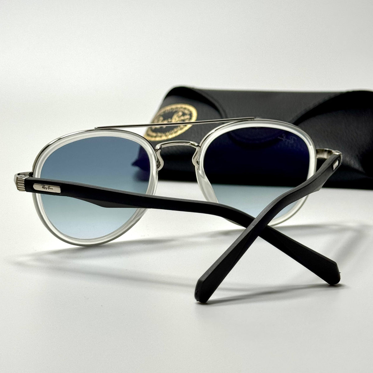 Ray-Ban Round Aviator RB3857 - White Blue