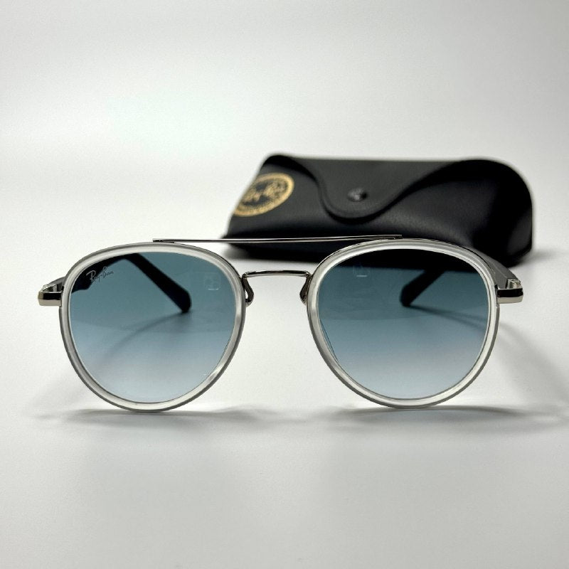 Ray-Ban Round Aviator RB3857 - White Blue