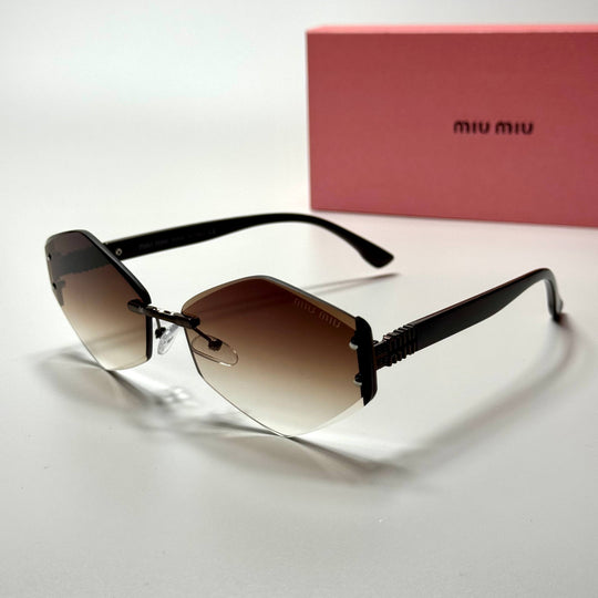 Miu Miu Geometric Rimless SMU18Z – Black Brown Gradient