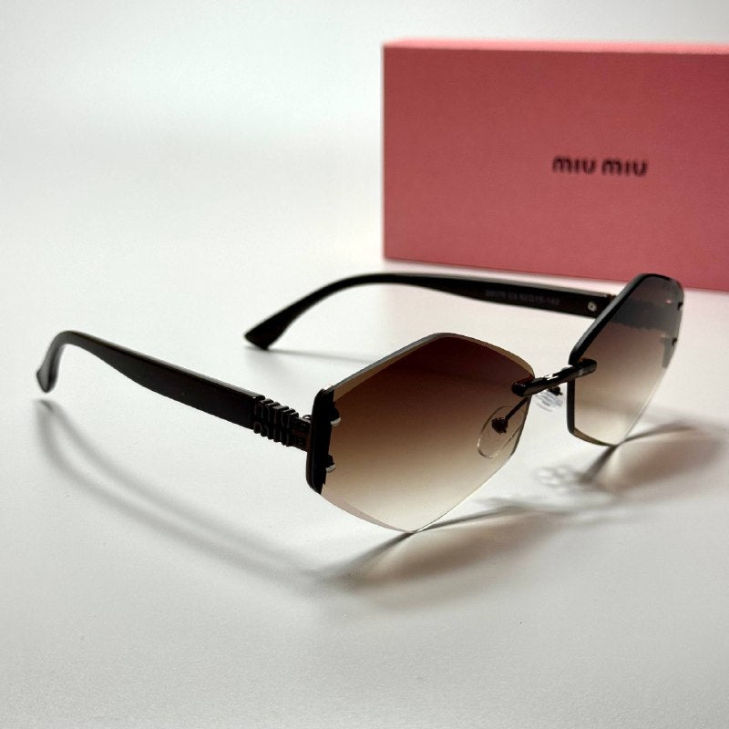 Miu Miu Geometric Rimless SMU18Z – Black Brown Gradient