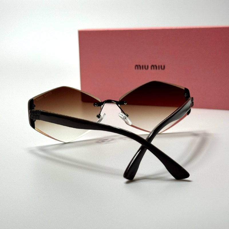 Miu Miu Geometric Rimless SMU18Z – Black Brown Gradient